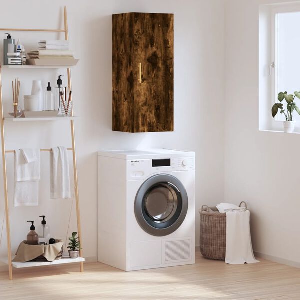 vidaXL Armoire murale ch&ecirc;ne fum&eacute; 34,5x34x90 cm