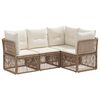 vidaXL Ensemble de canap&eacute; de jardin 4 pc Beige polyrotin