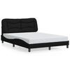vidaXL Cadre de lit sans matelas Hvar noir 140x190 cm tissu