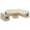 vidaXL Salon de jardin avec coussins 10 pcs beige r&eacute;sine tress&eacute;e
