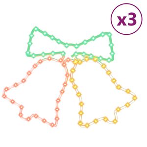 vidaXL Figurines de cloches de No&euml;l avec 72 LED 3 pcs 50x56 cm