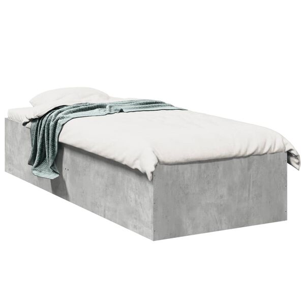 vidaXL Cadre de lit sans matelas gris b&eacute;ton 90x200 cm