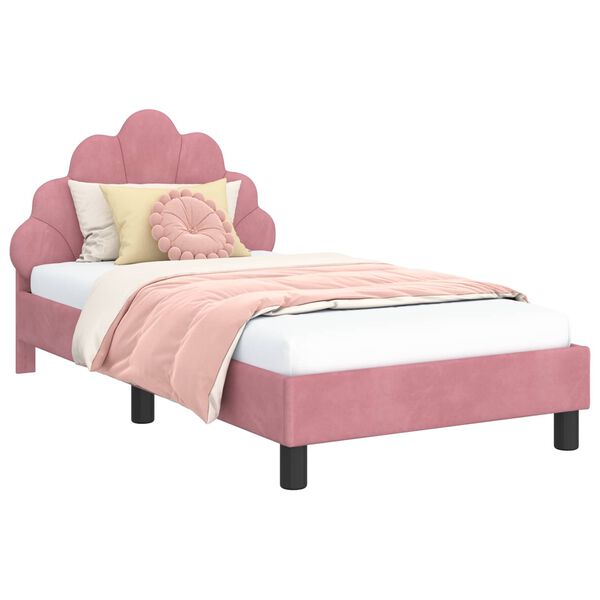 vidaXL Cadre de lit pour enfants avec t&ecirc;te de lit Rose 80 x 160 cm