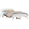 vidaXL Cadre de lit avec t&ecirc;te de lit Blanc 140 x 190 cm Pin massif