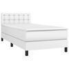 vidaXL Sommier &agrave; lattes de lit avec matelas et LED Blanc 90x190cm