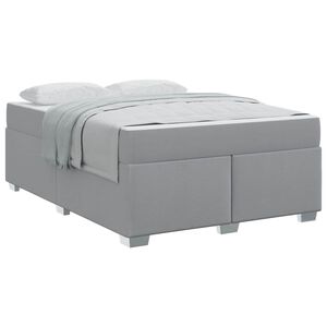 vidaXL Cadre de lit avec matelas Gris clair 140 x 200 cm tissu