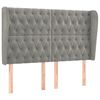 vidaXL T&ecirc;te de lit avec oreilles Gris clair 163x23x118/128 cm Velours