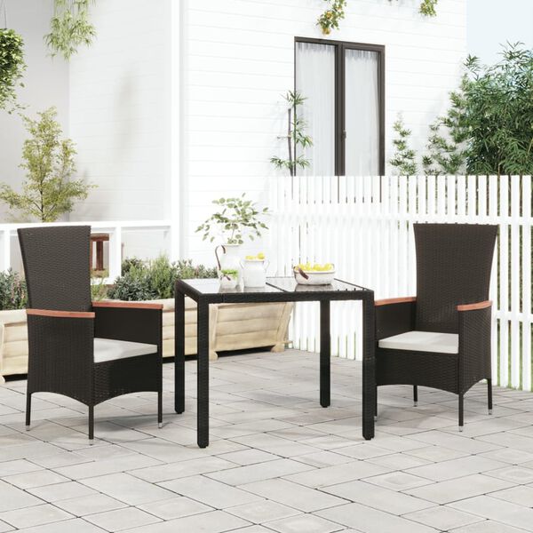 vidaXL Chaises de jardin lot de 2 avec coussins Résine tressée Noir