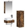 vidaXL Ensemble d'armoire de salle de bain 4 pcs Ch&ecirc;ne fum&eacute;