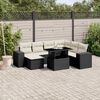 vidaXL Salon de jardin 8 pcs avec coussins noir r&eacute;sine tress&eacute;e