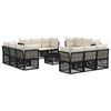 vidaXL Ensemble de canap&eacute; de jardin 13 pc 12 place Noir polyrotin