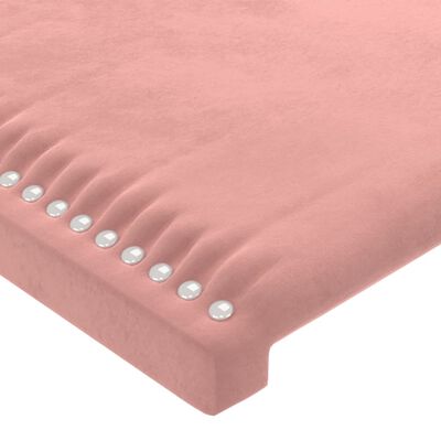 vidaXL Tête de lit à LED Rose 180x5x118/128 cm Velours