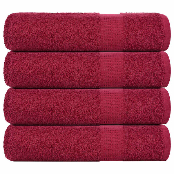 vidaXL Serviettes de bain FROGN 4 pcs bordeaux 100x150cm 360 g/m&sup2;