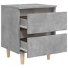vidaXL Tables de chevet pieds en pin 2 pcs gris b&eacute;ton 40x35x50 cm