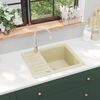 vidaXL &Eacute;vier de cuisine Granit Seul lavabo Beige