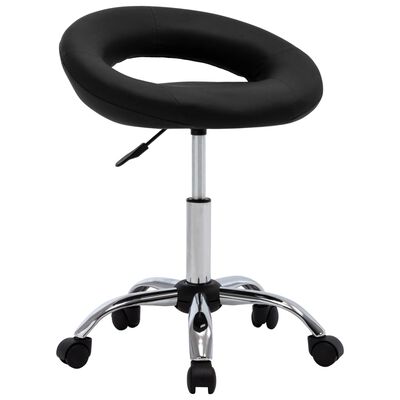 vidaXL Chaise pivotante à manger Noir Similicuir