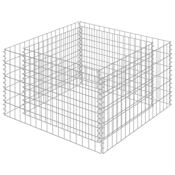 vidaXL Lit sur&eacute;lev&eacute; &agrave; gabion Acier galvanis&eacute; 90x90x50 cm