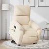 vidaXL Fauteuil inclinable de massage beige tissu microfibre