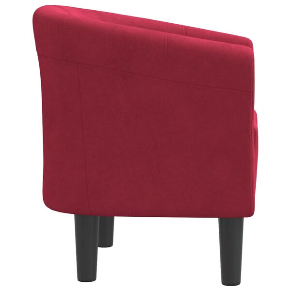 vidaXL Chaise cabriolet rouge bordeaux velours