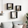 vidaXL &Eacute;tag&egrave;res murales sous forme de cube 3 pcs Noir MDF
