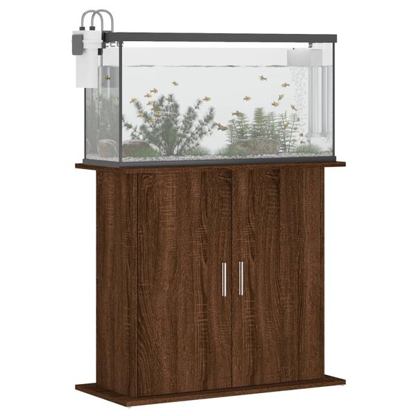 vidaXL Support pour aquarium chêne marron 81x36x73cm bois d'ingénierie