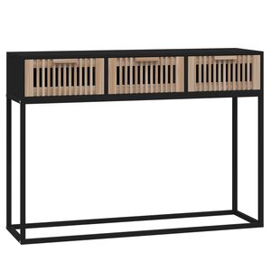 vidaXL Table console noir 105x30x75 cm bois d'ing&eacute;nierie et fer