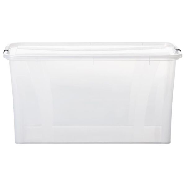 vidaXL Bo&icirc;tes de rangement avec couvercles 2 pcs Transparent 80 L