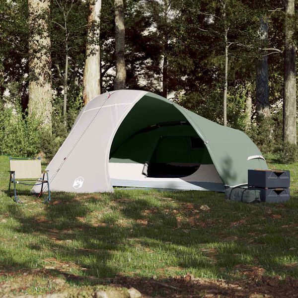vidaXL Tente de camping à dôme 4 personnes vert imperméable