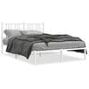 vidaXL Cadre de lit m&eacute;tal sans matelas et t&ecirc;te de lit blanc 120x190 cm