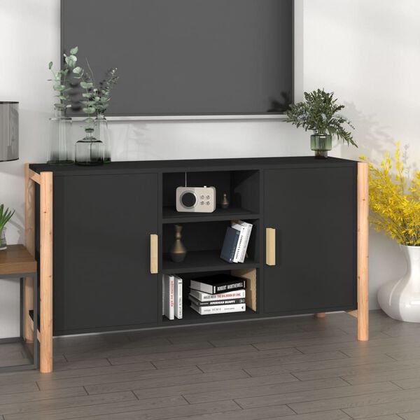 vidaXL Buffet Noir 107x38x60 cm Bois d'ing&eacute;nierie