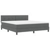 vidaXL Lit &agrave; ressorts avec matelas Gris fonc&eacute; 180 x 200 cm tissu
