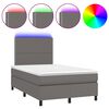 vidaXL Sommier &agrave; lattes de lit avec matelas et LED Gris 120x200 cm
