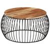vidaXL Table basse &Oslash;68 cm Bois d'acacia massif