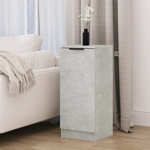 vidaXL Buffet Gris b&eacute;ton 30x30x70 cm Bois d'ing&eacute;nierie