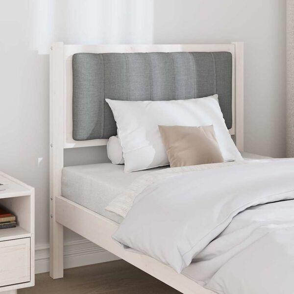 vidaXL Tête de lit capitonnée avec tête de lit Blanc 75 cm Pin massif