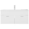 vidaXL Armoire d'évier avec lavabo intégré Blanc Aggloméré