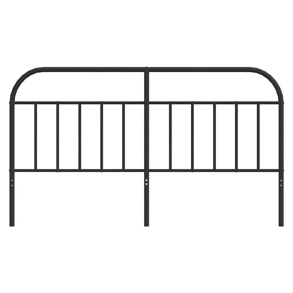 vidaXL T&ecirc;te de lit m&eacute;tal noir 180 cm