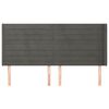 vidaXL T&ecirc;te de lit avec oreilles Gris fonc&eacute; 203x16x118/128 cm Velours