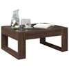 vidaXL Table basse avec LED infini ch&ecirc;ne marron 70x53x30 cm