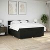 vidaXL Sommier &agrave; lattes de lit avec matelas Noir 200x200 cm Tissu