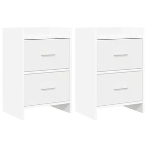 vidaXL Tables de chevet 2 pcs Blanc 40 x 30 x 60 cm Bois d'ing&eacute;nierie