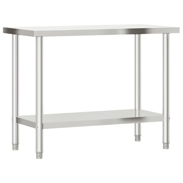 vidaXL Table de travail de cuisine avec &eacute;tag&egrave;re 110x55x120 cm inox