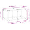 vidaXL Table basse avec dessus en verre noir 78,5x40x40 cm acier