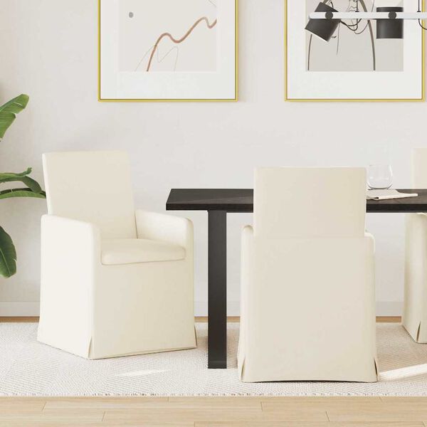 vidaXL Chaises de salle &agrave; manger 2 pcs Beige 57 x 67 x 95 cm Lin