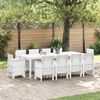 vidaXL Ensemble de salle &agrave; manger pour jardin 11 pcs Blanc Rattan Polt