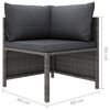 vidaXL Salon de jardin 3 pcs avec coussins Résine tressée Gris