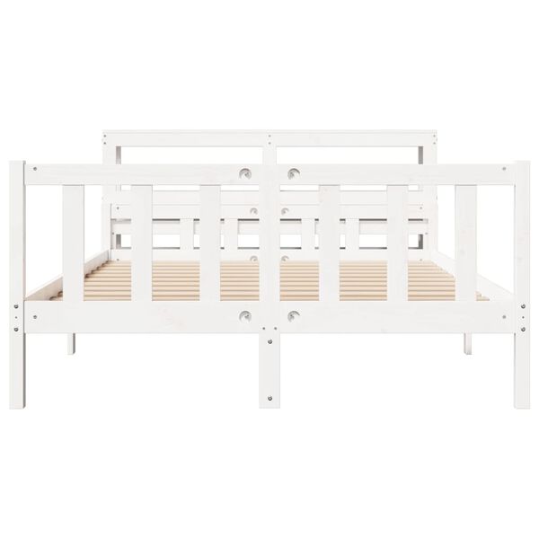 vidaXL Cadre de lit sans matelas blanc 160x200 cm bois de pin massif