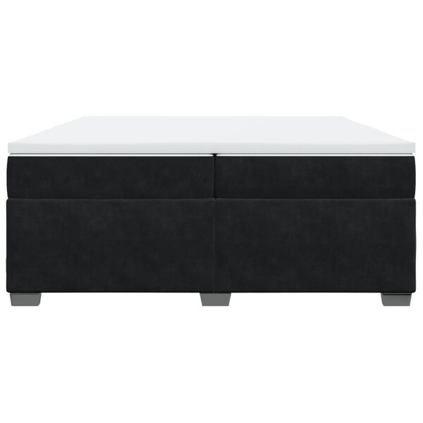 vidaXL Sommier &agrave; lattes de lit et matelas Noir 200x200 cm Velours