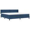 vidaXL Lit &agrave; ressorts avec matelas Bleu 200 x 200 cm Polyester
