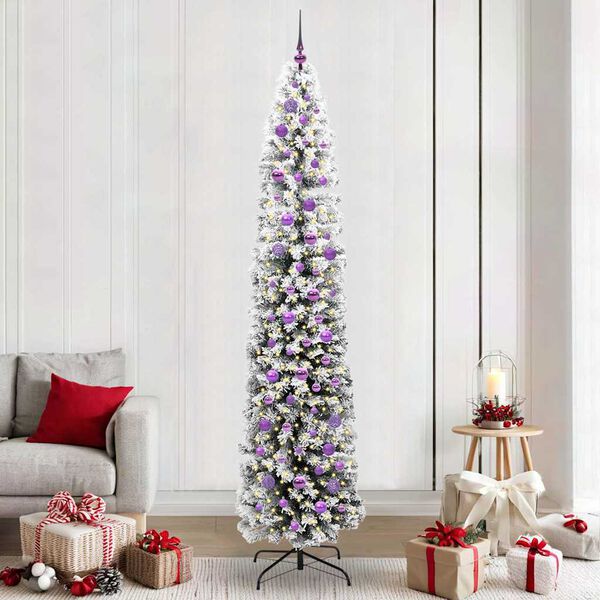 vidaXL Sapin de Noël artificiel Vert 240 cm PVC et acier et plastique